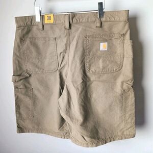 Carhartt Loose Fit Canvas Utility Work Shorts 38x10 Light Brown Carpenter B147